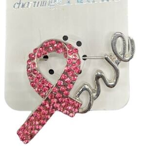 Charming Charlie Breast Cancer Awareness Love Brooch Pin NWT